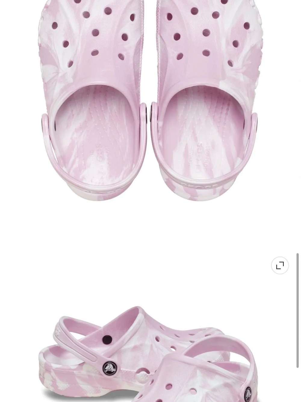 CROCS Kids' Marble Clogs in Light Pink and White Toddler 10